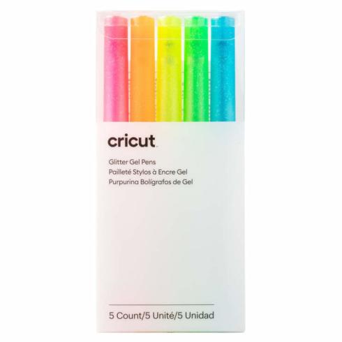 Cricut - Glitter Gel Pens 0.8 "Neon Pink,Orange,Yellow,Green,Blue" 5er Set 