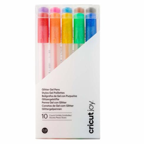 Cricut Joy - Glitter Gel Pens 0.8 "Rainbow,Pink,Brown,Black" 10er Set