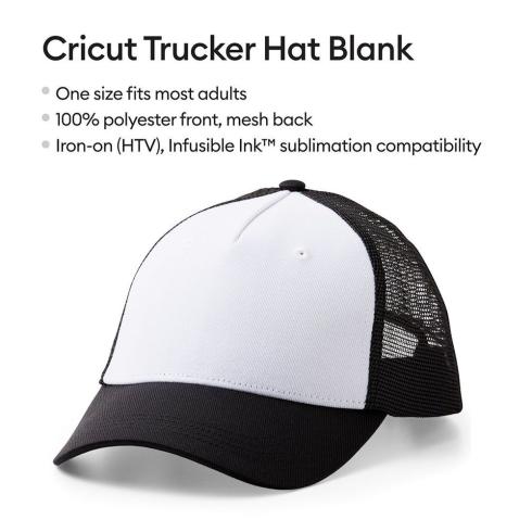 Cricut Cappy "Black/White" Trucker Hat 3er Set