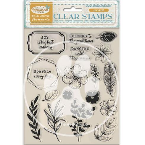 Stamperia - Stempelset "Flowers And Labels" Clear Stamps