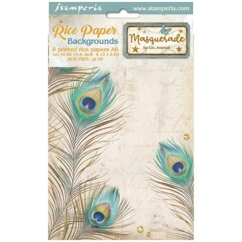 Stamperia - Decopatch Papier "Backgrounds" Decoupage A6 - 8 Bogen  