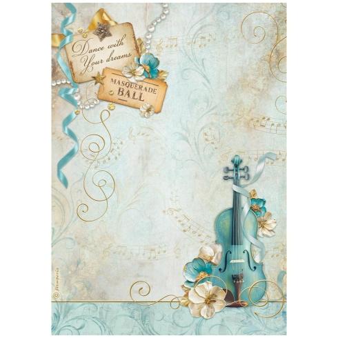 Stamperia - Decopatch Papier "Violin" Decoupage A4 - 6 Bogen  