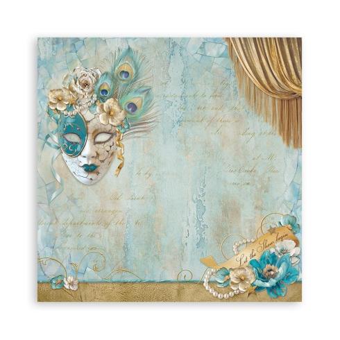 Stamperia - Designpapier "Masquerade" Maxi Paper Pack 8x8 Inch - 22 Bogen