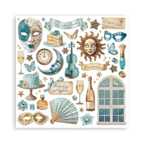 Stamperia - Designpapier "Masquerade" Maxi Paper Pack 8x8 Inch - 22 Bogen