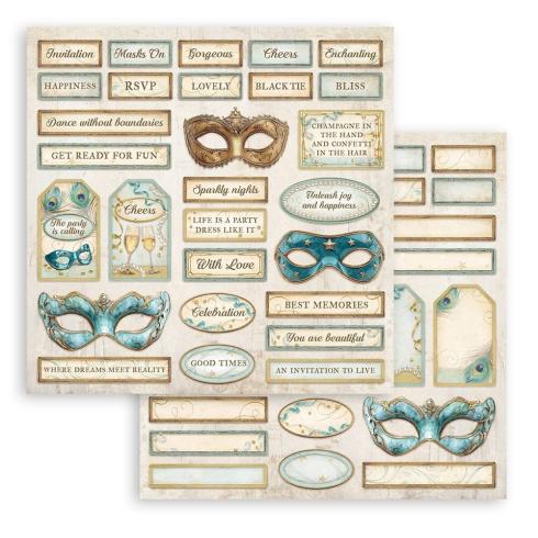 Stamperia - Designpapier "Masquerade" Paper Pack 8x8 Inch - 10 Bogen