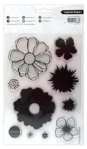 Art By Marlene - Stempelset "Flowers" Layered Clear Stamps