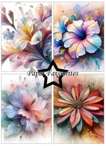 Paper Favourites - Designpapier "Abstract Flowers" Paper Pack A6 - 24 Bogen