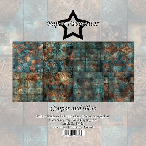 Paper Favourites - Designpapier "Copper And Blue" Paper Pack 12x12 Inch 8 Bogen