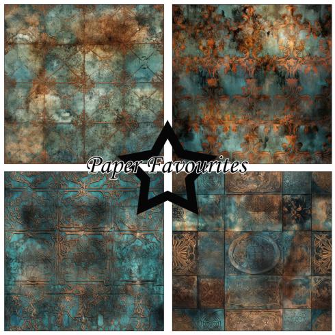 Paper Favourites - Designpapier "Copper And Blue" Paper Pack 12x12 Inch 8 Bogen