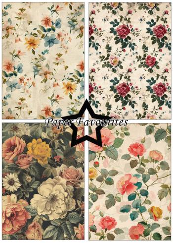 Paper Favourites - Designpapier "Vintage Flowers" Paper Pack A5 - 24 Bogen