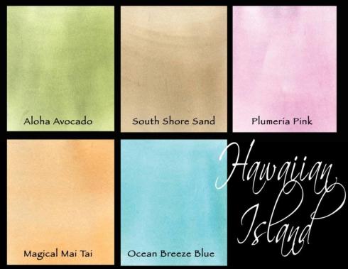 Lindys Stamp Gang - Pigmentpulver "Hawaiian Islands" Flat Magical Set 5x7g