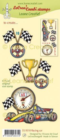 Leane Creatief - Stempelset "Racing Car" LeCrea Combi Clear Stamps