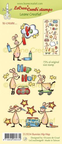 Leane Creatief - Stempelset "Bunnies Hip Hop" LeCrea Combi Clear Stamps