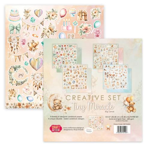 Craft & You Design - Designpapier "Tiny Miracles" Creative Set 12x12 Inch - 8 Bogen