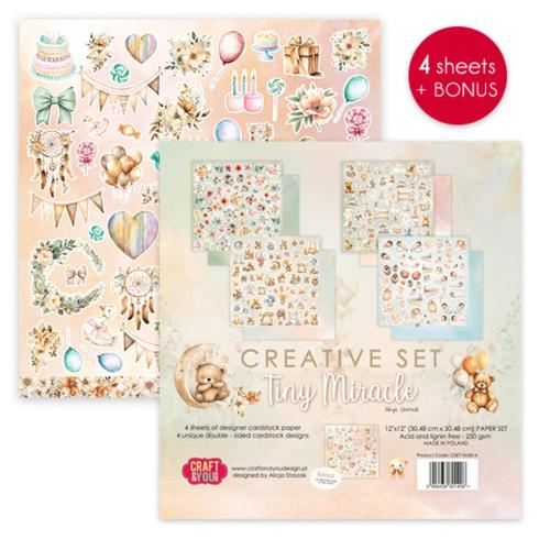 Craft & You Design - Designpapier "Tiny Miracles" Creative Set 12x12 Inch - 4 Bogen