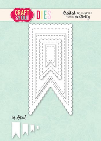 Craft & You Design - Stanzschablone "Biscuit Pennants" Dies