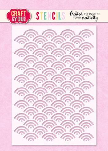 Craft & You Design - Schablone 10,5x14,2cm "Waves" Stencil