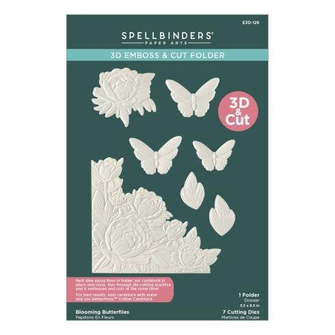 Spellbinders - Präge- und Schneideschablone "Blooming Butterflies" 3D Emboss & Cut Folder 