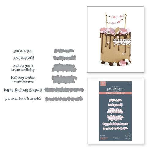 Spellbinders - Buchdrucktechnik "Bougie Birthday Sentiments" BetterPress Plate & Dies