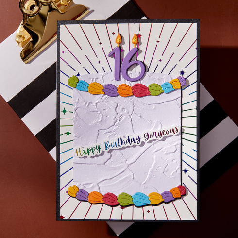 Spellbinders - Buchdrucktechnik "Bougie Birthday Sentiments" BetterPress Plate & Dies