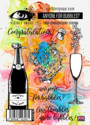 Visible Image - Stempelset A6 "Anyone For Bubbles" Clear Stamps