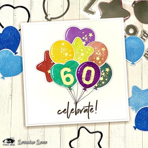 Visible Image - Stempelset A6 "Birthday Balloons" Clear Stamps