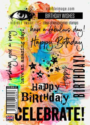 Visible Image - Stempelset A6 "Birthday Wishes" Clear Stamps