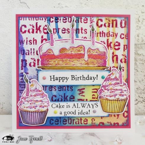 Visible Image - Stempel A6 "Grunge Birthday Words" Clear Stamps