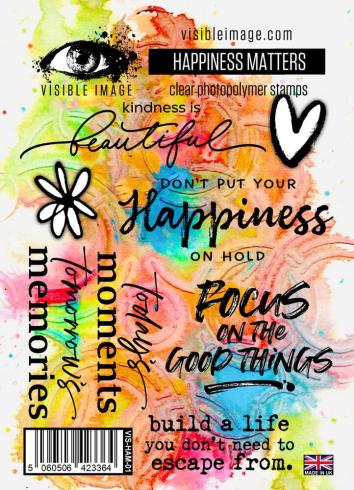 Visible Image - Stempelset A6 "Happiness Matters" Clear Stamps