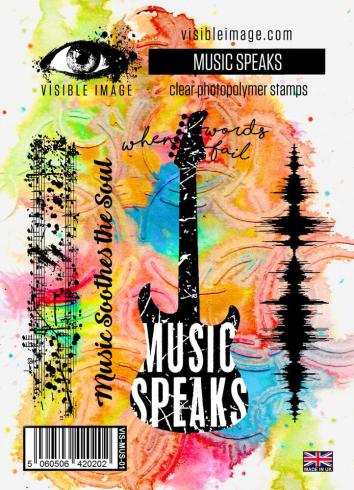 Visible Image - Stempelset A6 "Music Speaks" Clear Stamps