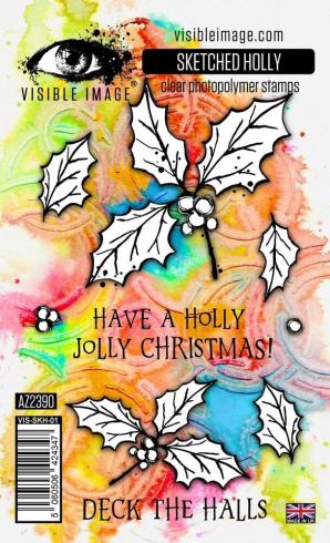 Visible Image - Stempelset A6 "Sketched Holly" Clear Stamps