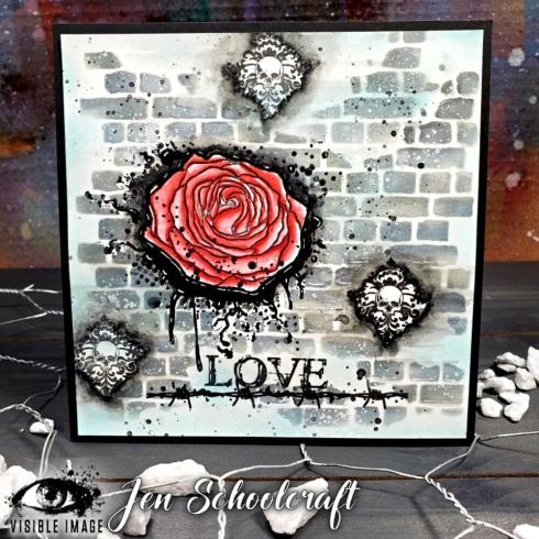 Visible Image - Schablone 6x6 Inch "Distressed Brick" Stencil