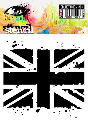 Visible Image - Schablone 6x6 Inch "Grungy Union Jack" Stencil