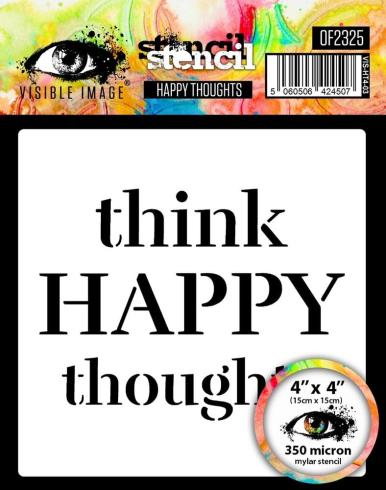 Visible Image - Schablone 4x4 Inch "Happy Thoughts" Stencil