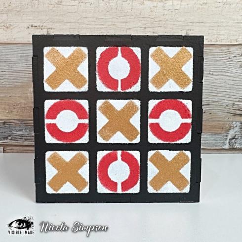 Visible Image - Schablone 4x4 Inch "Noughts & Crosses" Stencil