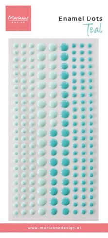 Marianne Design - Klebeperlen "Teal" Enamel Dots