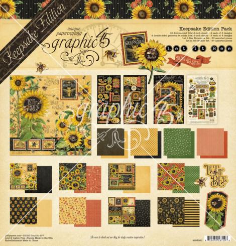 Graphic 45 - Designpapier "Let it Bee Keepsake "  Deluxe Collectors Edition 12x12 Inch - 22 Bogen