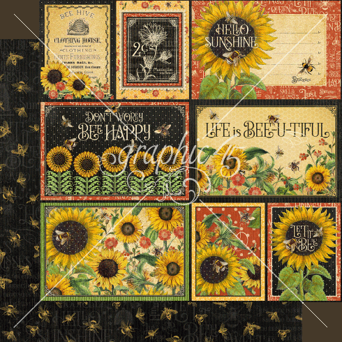 Graphic 45 - Designpapier "Let it Bee Keepsake Kit"  Deluxe Collectors Edition 12x12 Inch - 22 Bogen