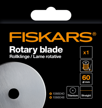 Fiskars - Ersatzklinge Rotationsschneider "Titanium Straight" Rotary Blade Ø6cm