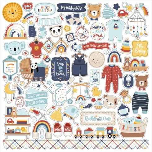 Echo Park - Designpapier "Baby On Board It's a Boy!" Collection Kit 12x12 Inch - 12 Bogen