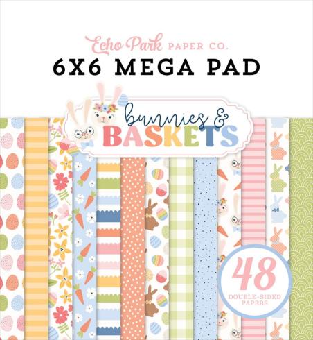 Echo Park - Designpapier "Bunnies And Baskets" Cardmakers Mega Pad 6x6 Inch - 48 Bogen