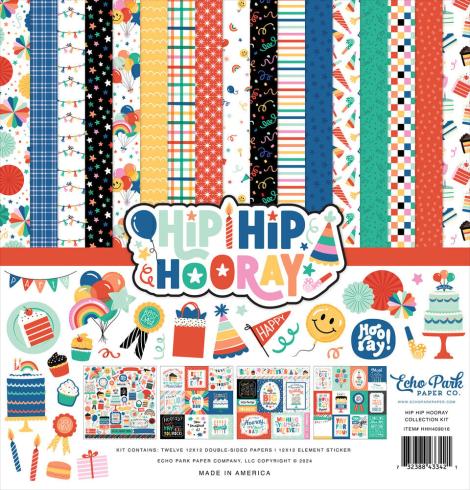 Echo Park - Designpapier "Hip Hip Hooray" Collection Kit 12x12 Inch - 12 Bogen