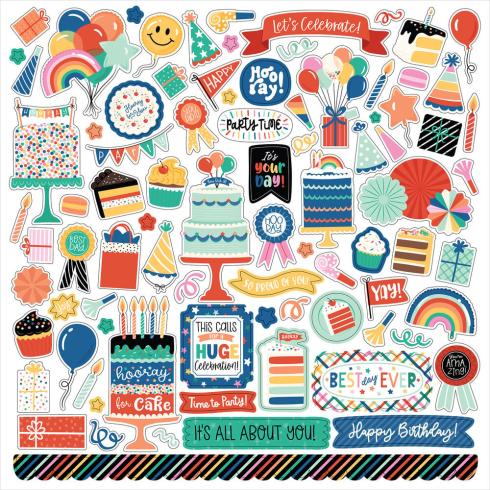 Echo Park - Designpapier "Hip Hip Hooray" Collection Kit 12x12 Inch - 12 Bogen