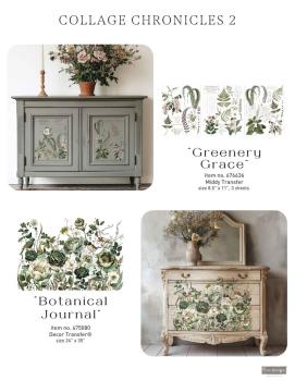 Re-Design with Prima - Transfer Aufkleber 8,5x11 Inch "Greenery Grace" Decor Transfer 3 Bogen 