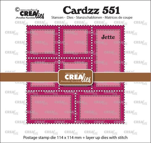 Crealies - Stanzschablone "No. 551 Postage Stamp Frame Jette" Cardzz Dies