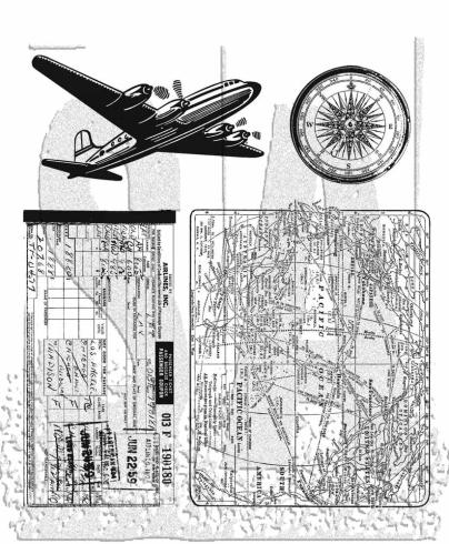 Stampers Anonymous - Gummistempelset "Air Travel" Cling Stamp Design by Tim Holtz