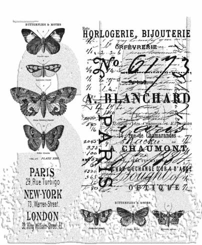 Stampers Anonymous - Gummistempelset "Papillon" Cling Stamp Design by Tim Holtz