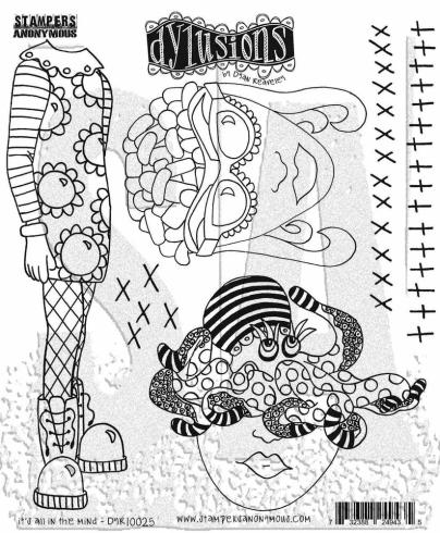 Stampers Anonymous - Gummistempelset "It's All In The Mind" Dylusions Cling Stamp Design by Dyan Reaveley