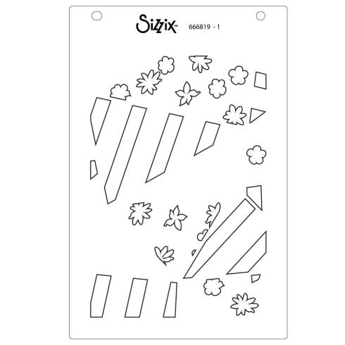 Sizzix - Schablone "Fragmented Floral #2" Layered Stencil Design by Stacey Park