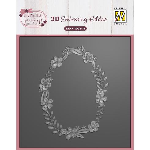 Nellie Snellen - Prägefolder "Ostern Blumenkranz" 3D Embossing Folder 